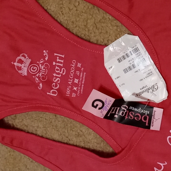 NWT girls pink You Are My Best Friend nightgown, with carry bag. Sz L - Picture 3 of 6